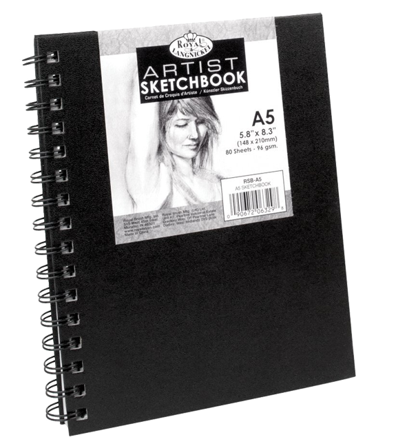 Royal Langnickel black sketch book - A5, 80 lap