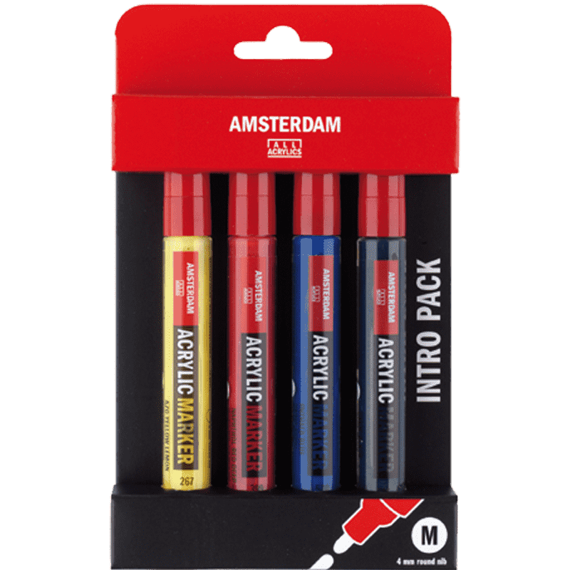 AMSTERDAM akril filctollak - Intro set 4 x 4 mm