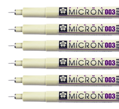 SAKURA Pigma Micron® műszaki toll  - 0,15 mm fekete 