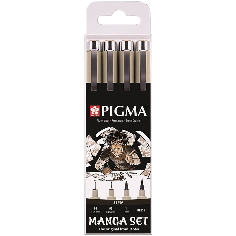 Manga Pigma® Micron szépia tollak - készlet 4 db