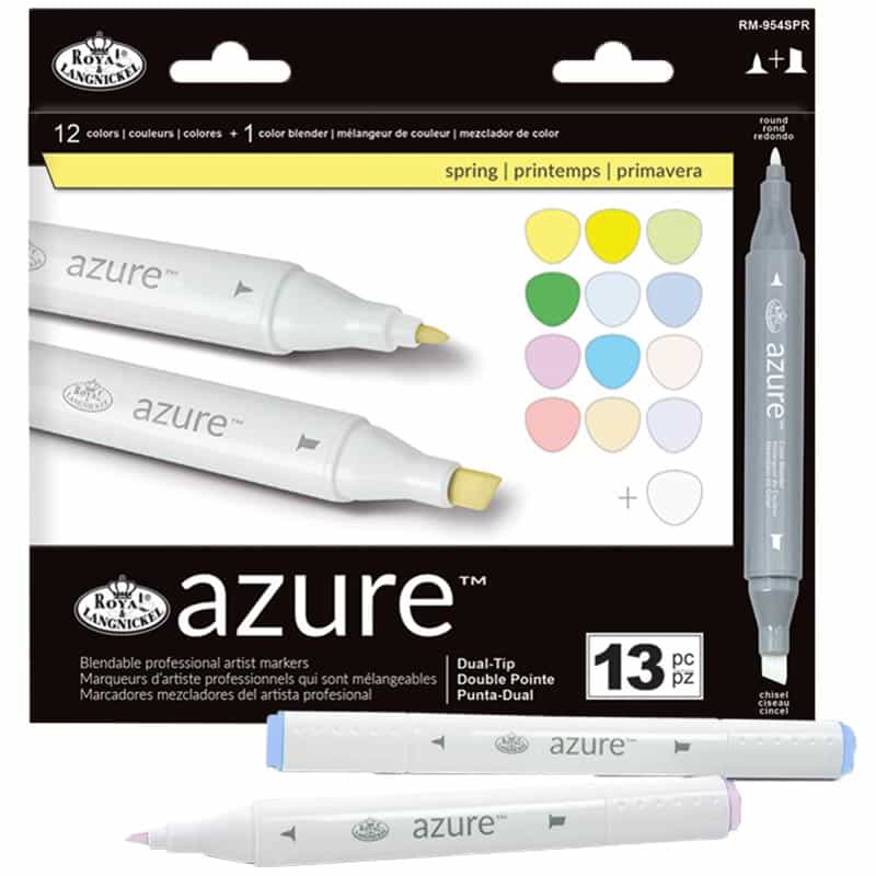 Filctoll készlet, AZURE Premium Marker-Spring color, 12+1 db