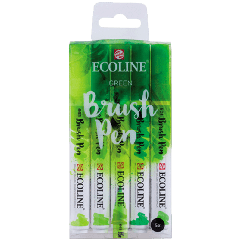 Ecoline akvarell tollak GREEN - készlet 5 db