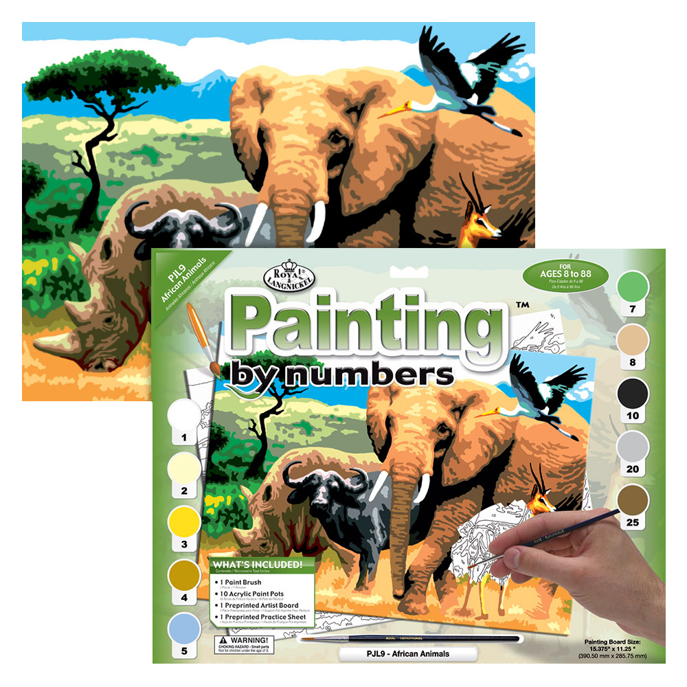 Számozott kifestő A3 formátumban - Afrikai állatok