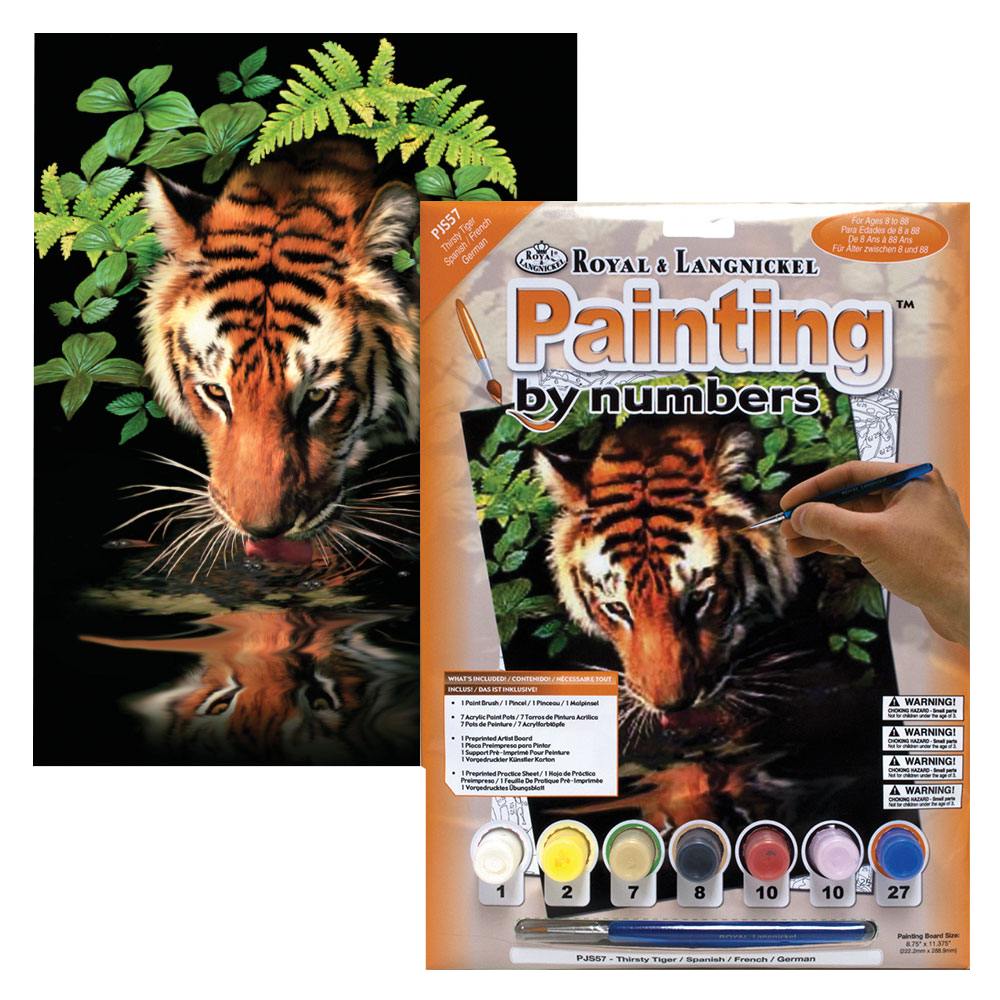 Számozott kifestő A4 formátumban - Szomjas tigris