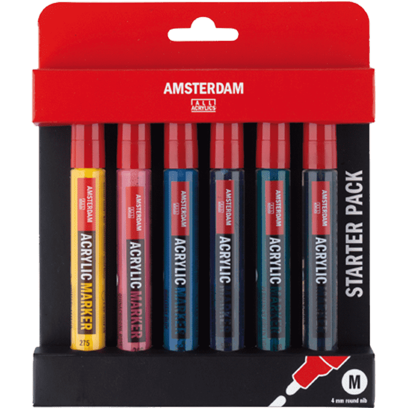 AMSTERDAM akril filctollak - Starter set 6 x 4 mm