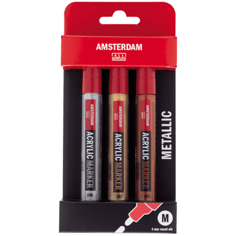 AMSTERDAM akril filctollak- Metallic set 3 x 4 mm