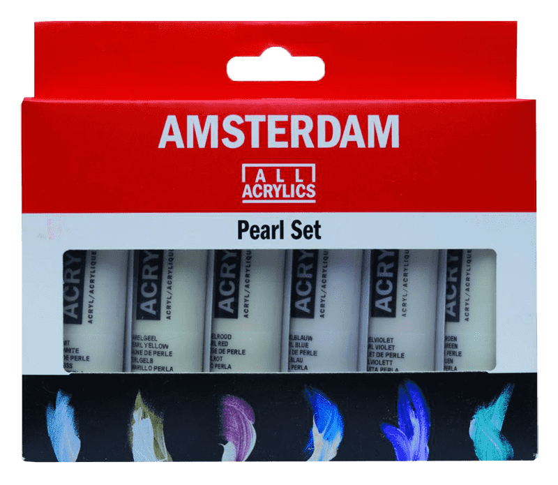 AMSTERDAM Gyöngyház színű akril festékek - 6 x 20 ml készlet