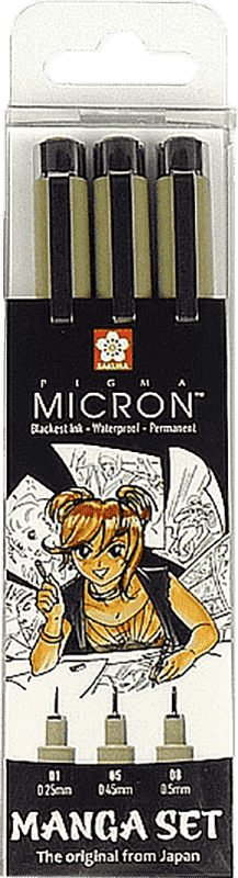 SAKURA Pigma Micron műszaki rajztoll készlet - 3 darab