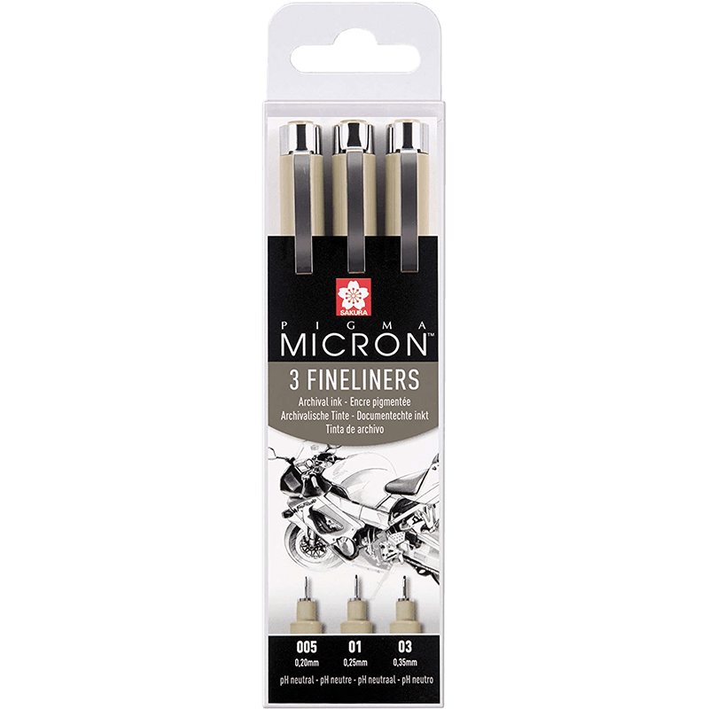 SAKURA Pigma Micron műszaki rajztoll készlet - 3 db - 005, 01, 03