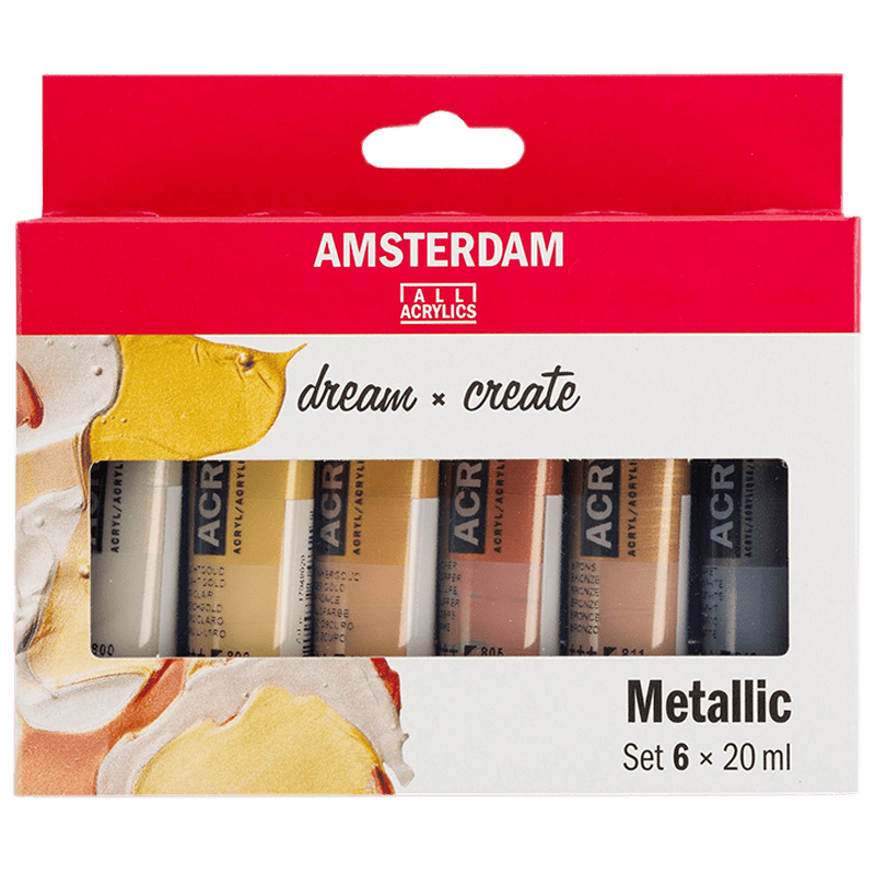 Amsterdam akril festékek - 6 x 20 ml készlet - Metallic