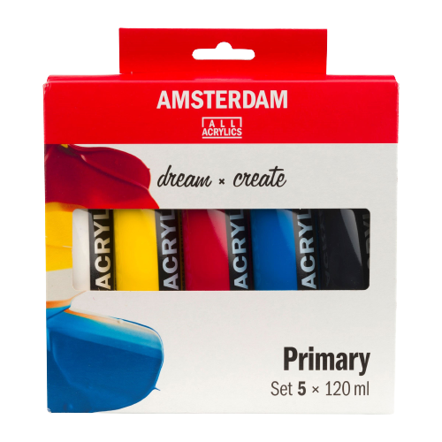 Amsterdam Standard 120 ml - 5db - Primary set akril festékek