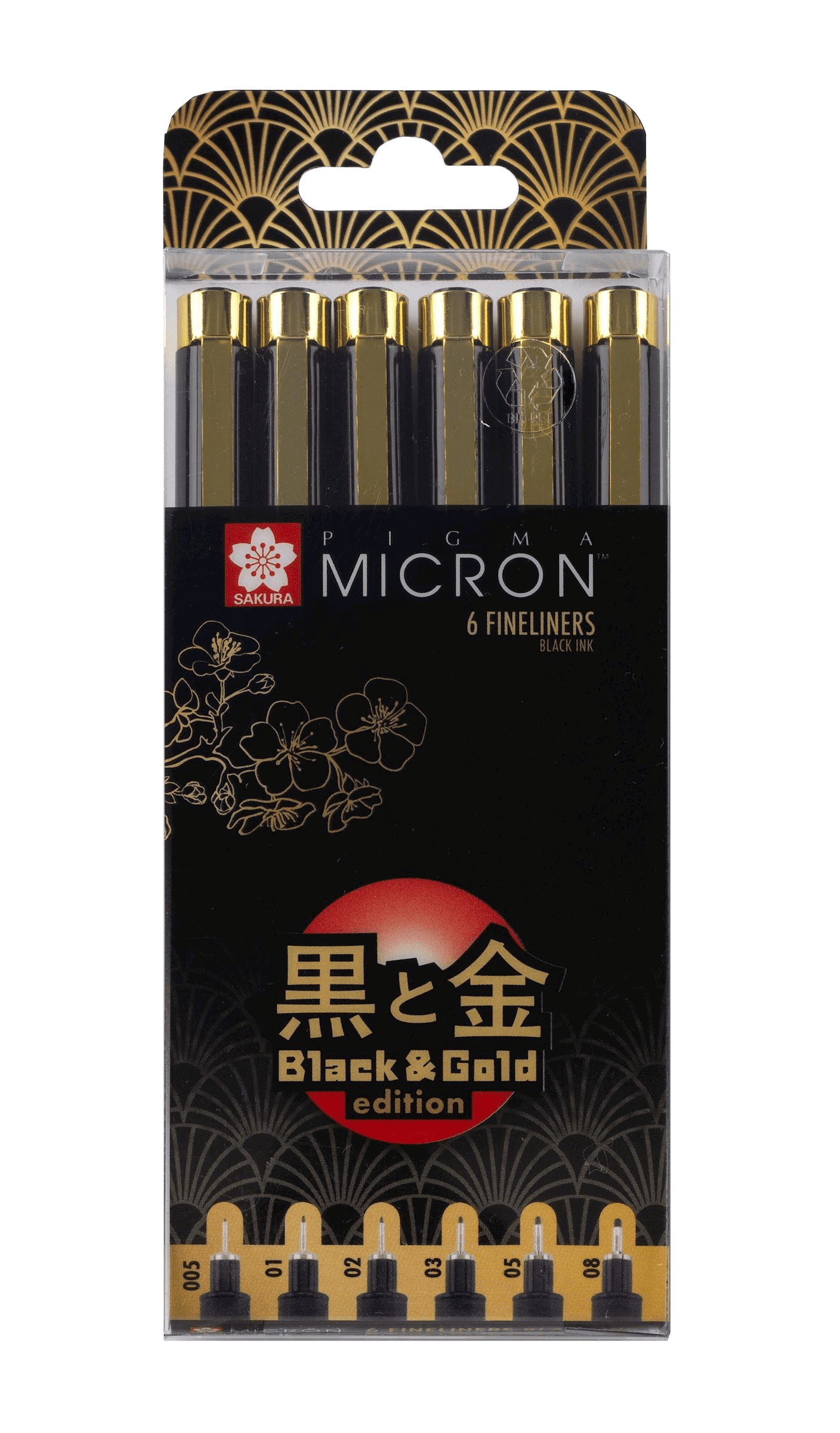 Sakura Pigma Micron Black & Gold - 6 darab