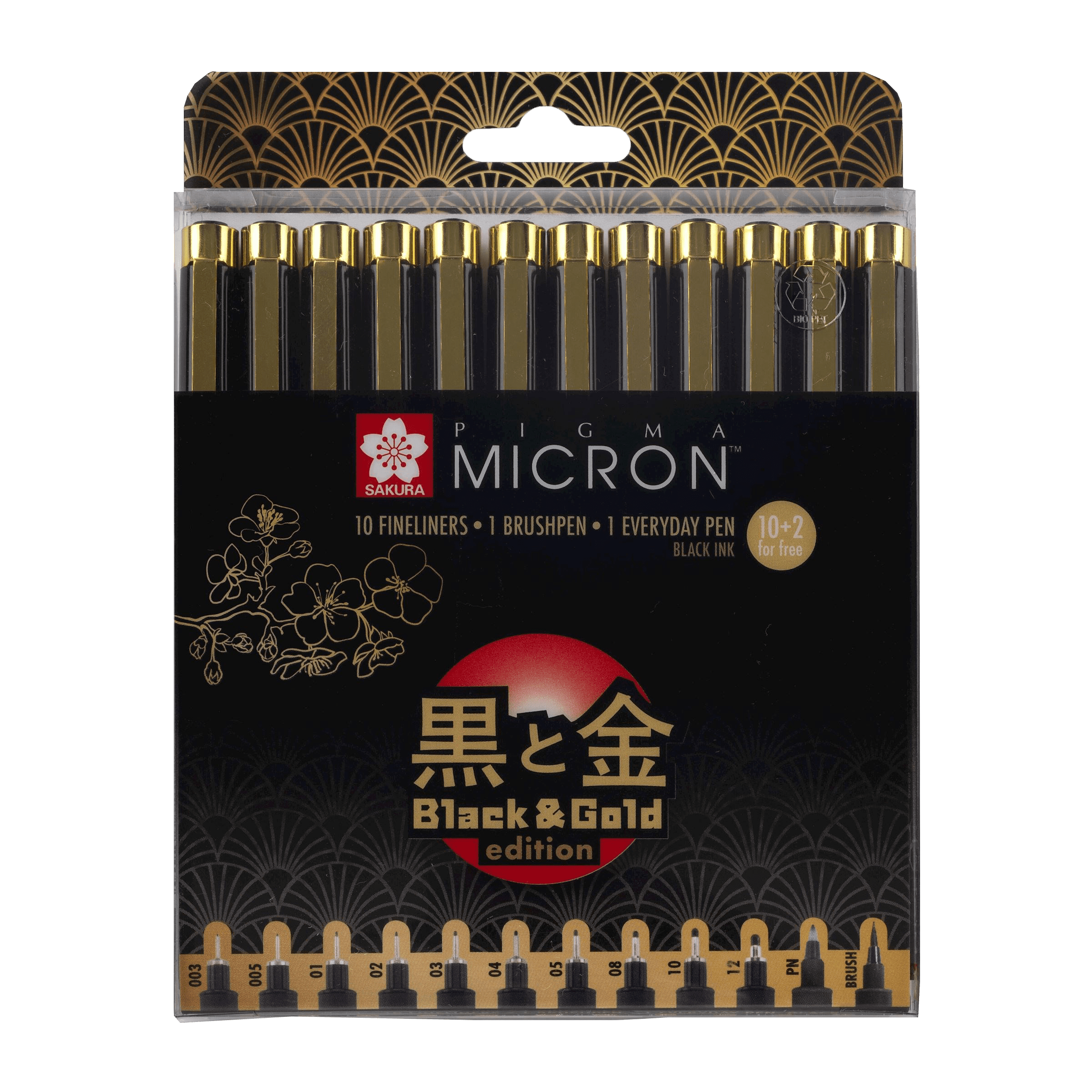 Sakura Pigma Micron Black & Gold - 12 darab