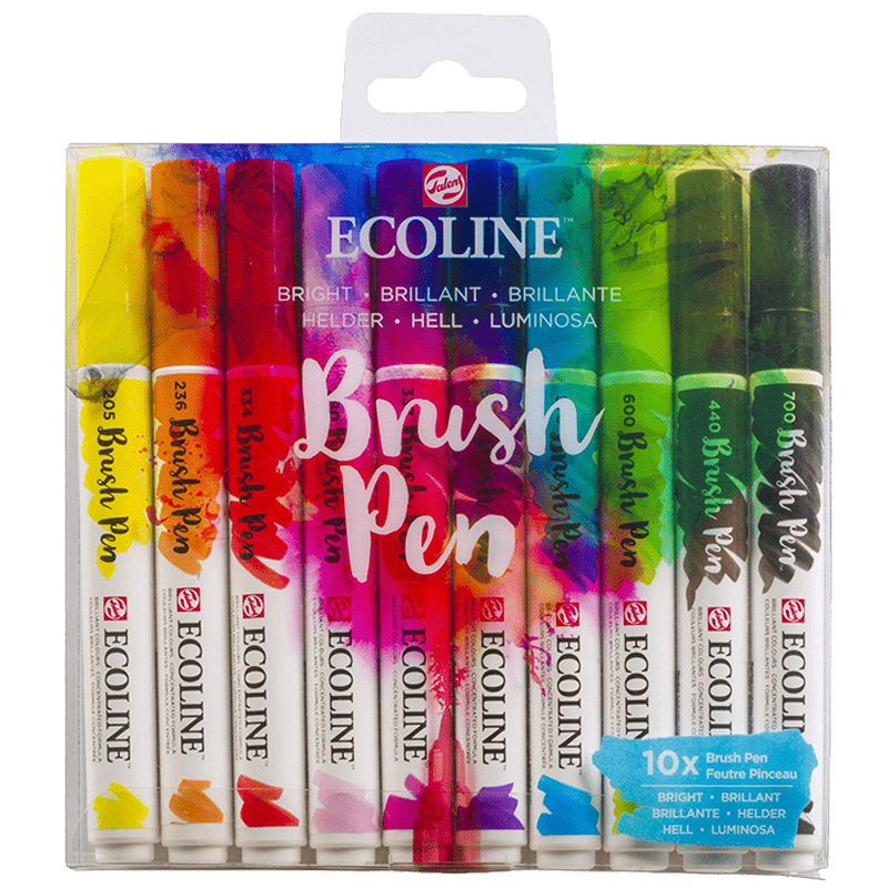 Ecoline akvarell tollak - készlet 10 db - Bright