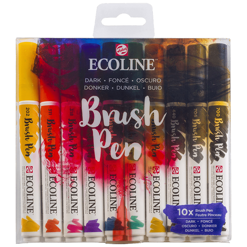 Ecoline akvarell tollak - készlet 10 db - Dark