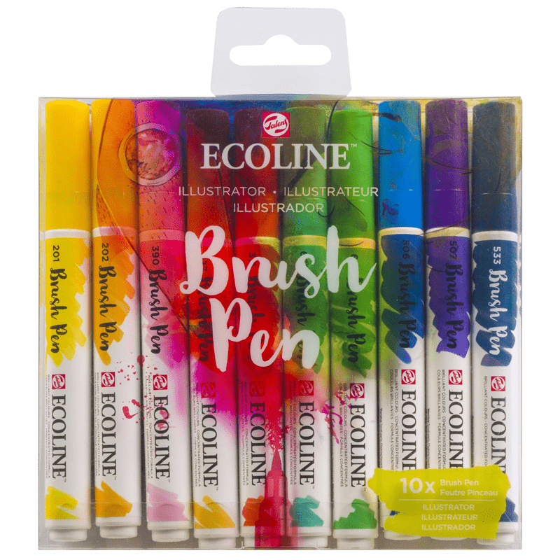 Ecoline akvarell tollak - készlet 10 db - Illustrator