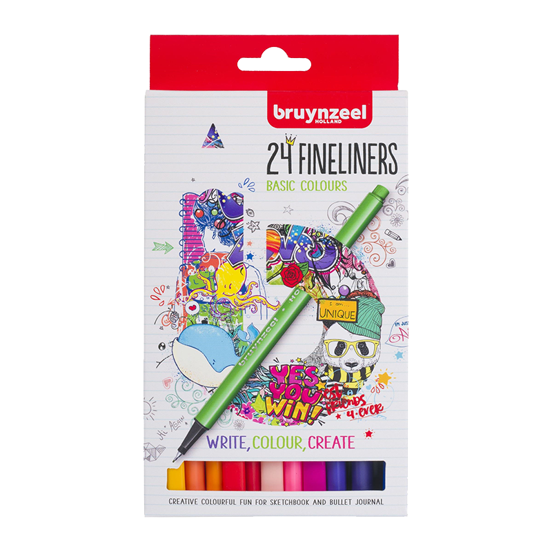 Bruynzeel Fineliners Basic Marker készlet - 24 db