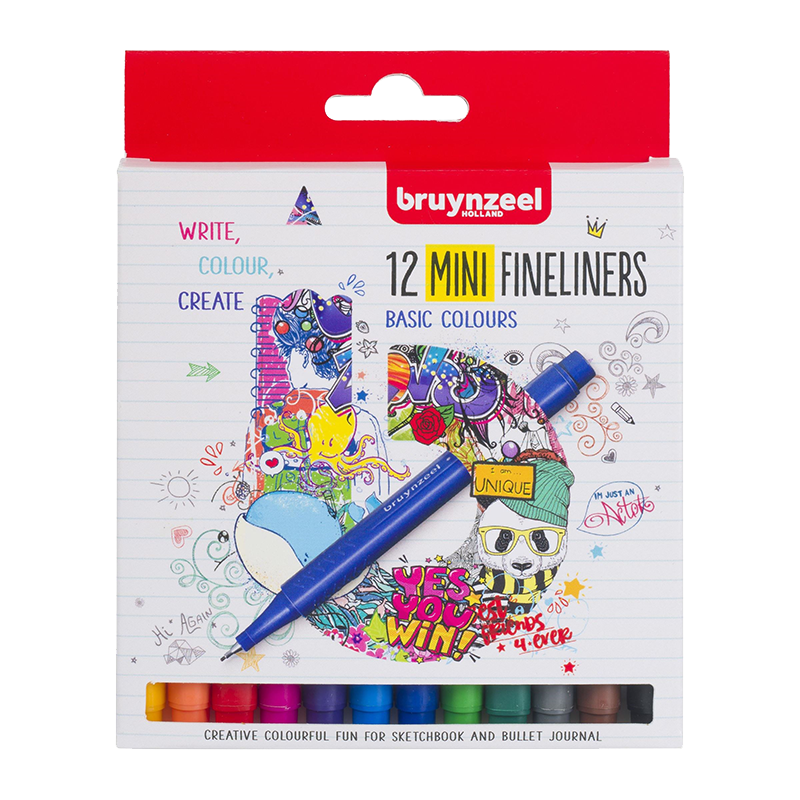 Bruynzeel Fineliners Basic Mini Marker készlet - 12db