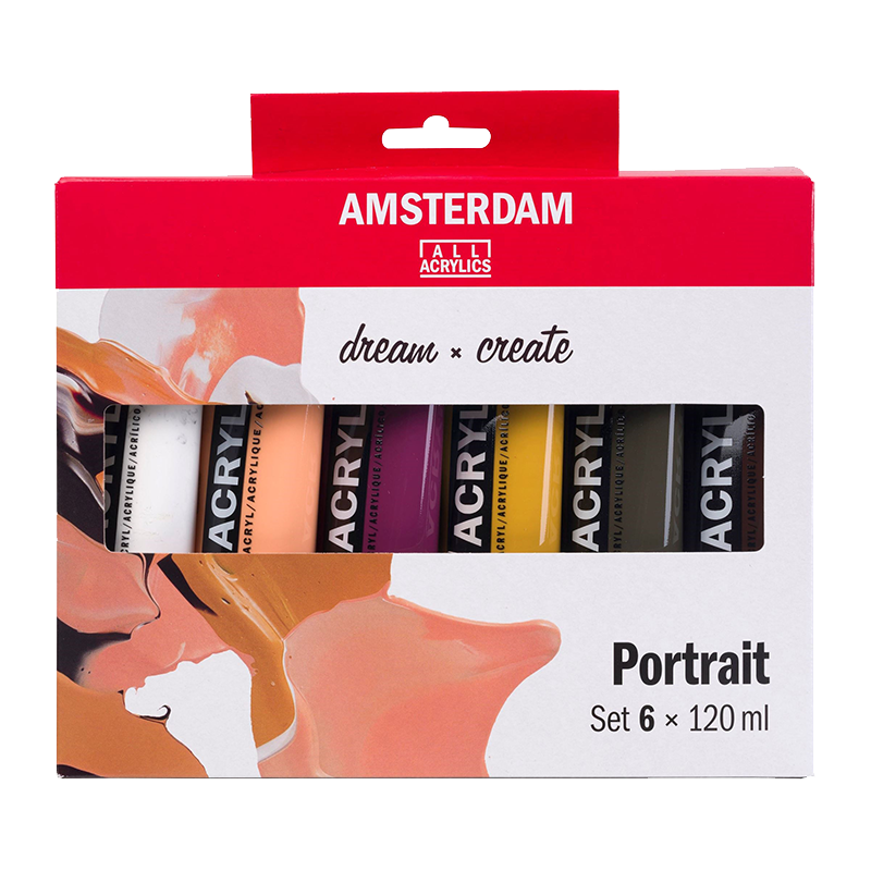 Akrilfesték AMSTERDAM Standard Series Portrait készlet - 6 x 120 ml