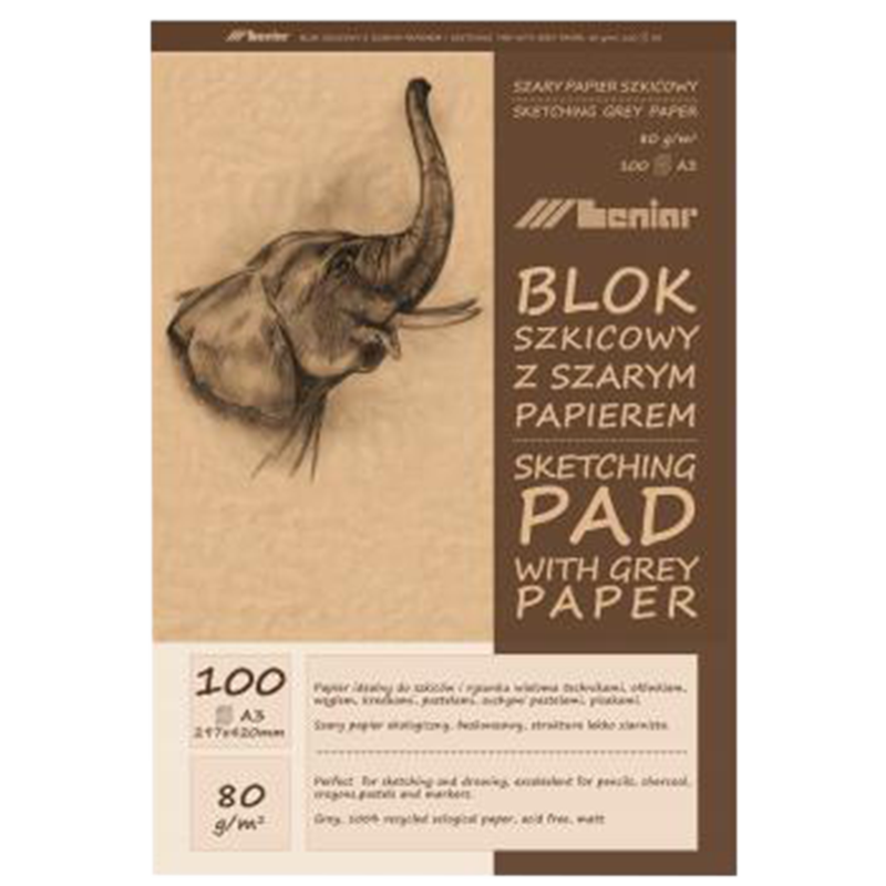 Leniar vázlatfüzet Elefánt - barna papírok - különböző formátumok