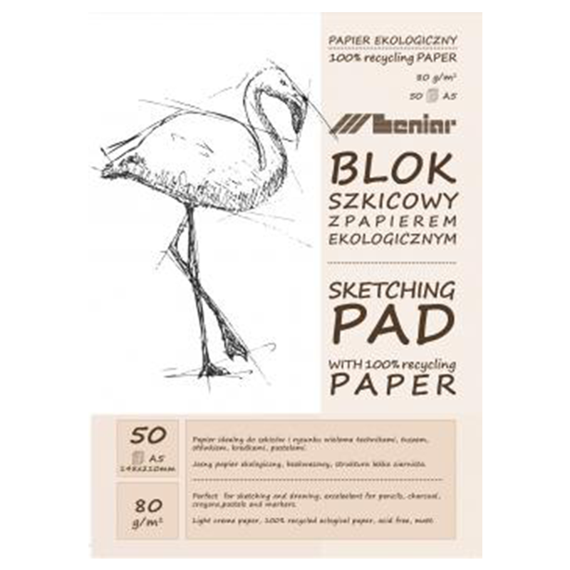 Leniar vázlatfüzet Flamingó - krémszínű papírok - különböző formátumok