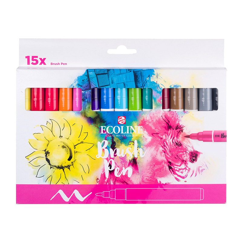 Ecoline Aquarell tollak - 15 színből álló készlet
