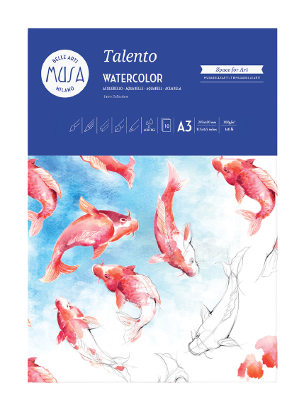 MUSA Talento akvarell papír 10 lap - 300g - különböző méretekben