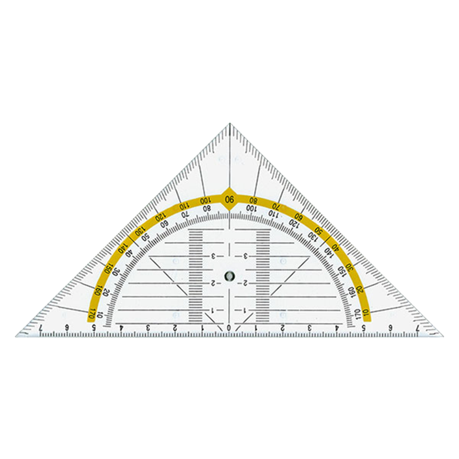 Leniar geometriai háromszög szögmérővel - 16cm